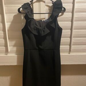French Connection Black Ruffle Mini Dress